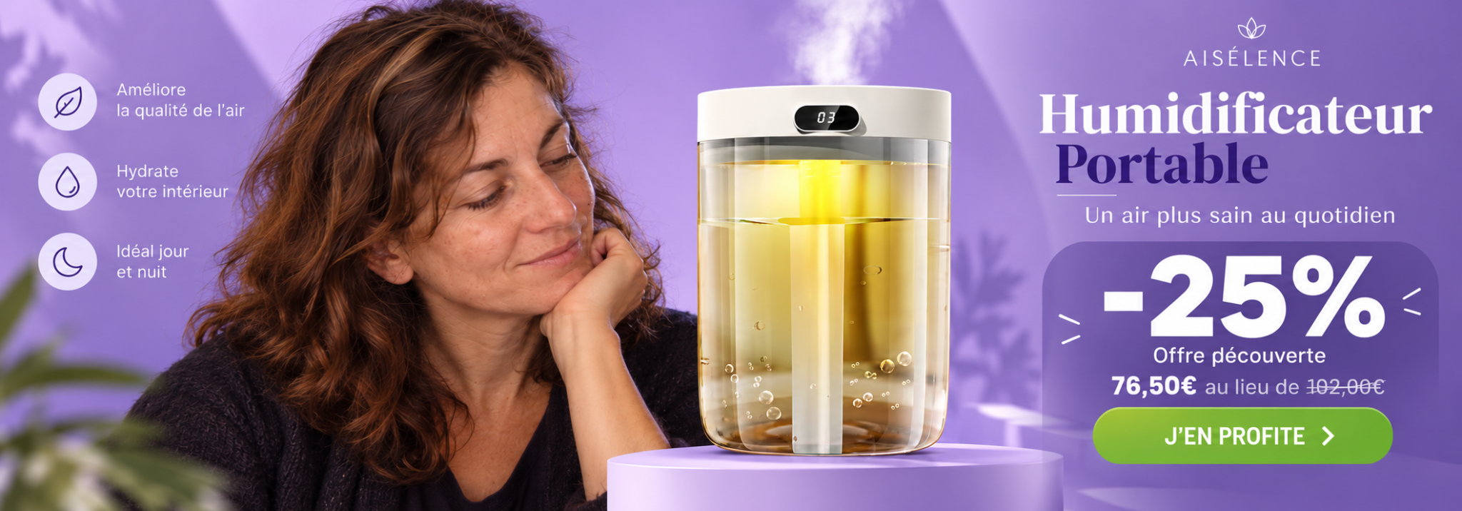 Humidificateur d’air portable AISÉLENCE